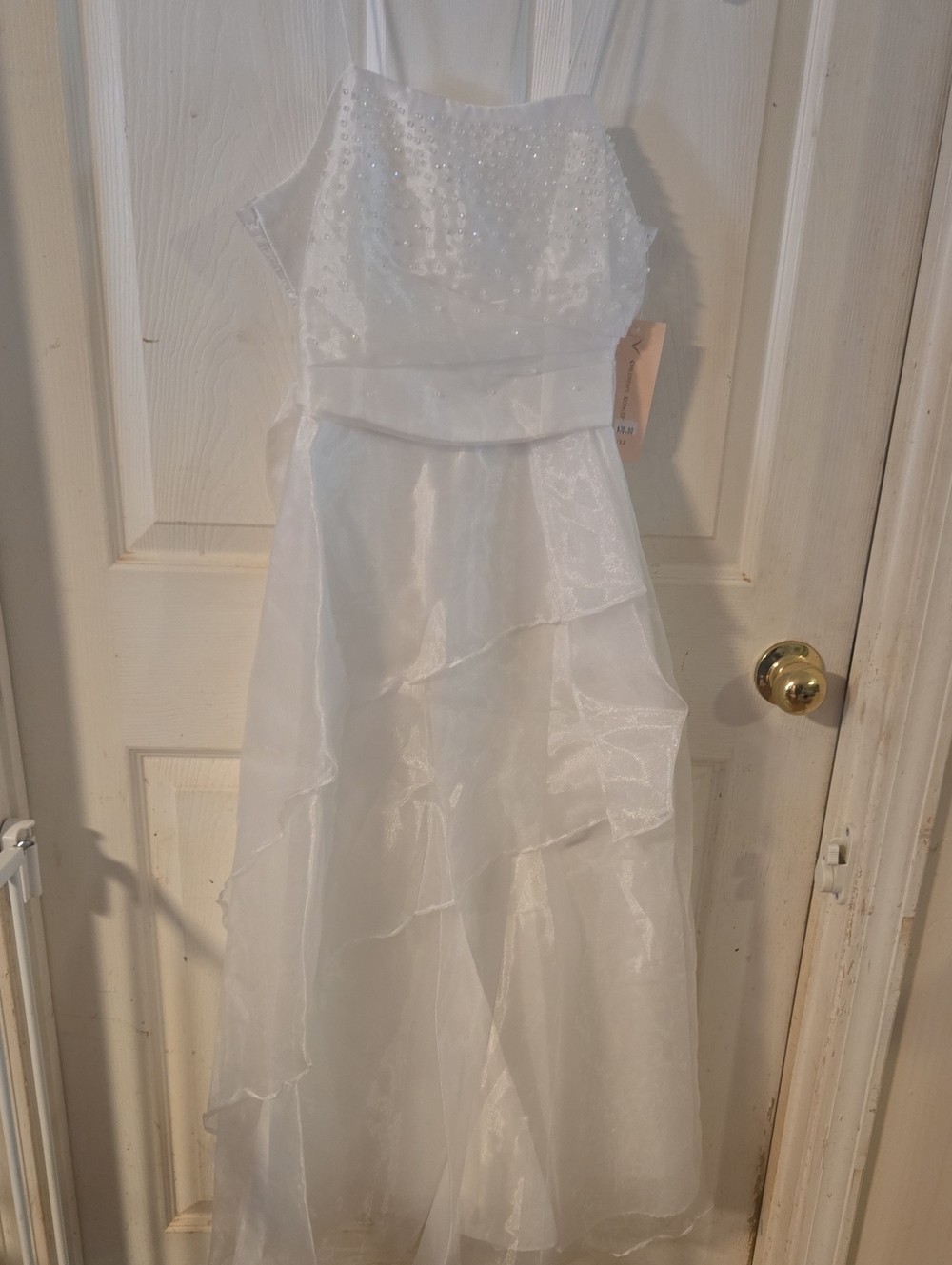 Childrens Concepts White Girls' Organza Party Dress with Beaded Bodice